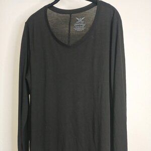 Faded Glory Long sleeve black cotton top size XL